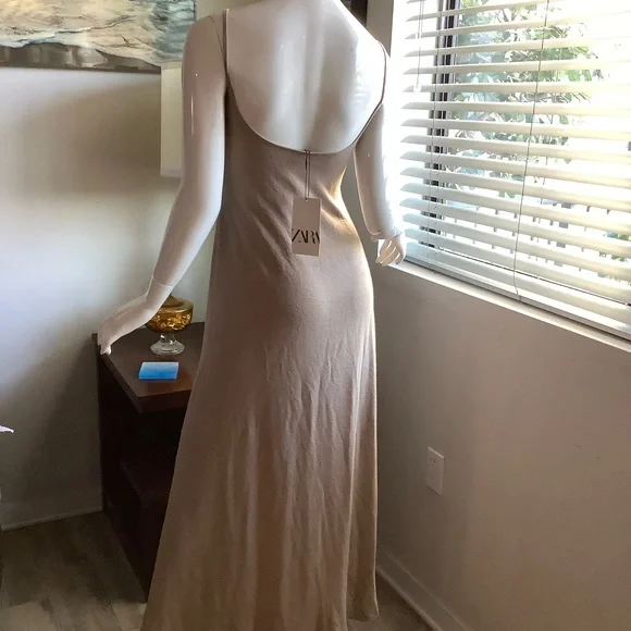Zara Taupe Knit Sleeveless Maxi Dress - Picture 4 of 6